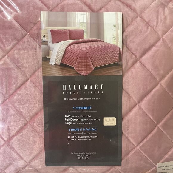 Hallmark Collectibles 2 Pc Coverlet, Blush - Picture 2 of 4
